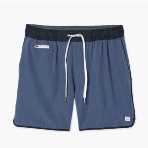 Vuori Banks Short 5” Azure Linen Texture oh.